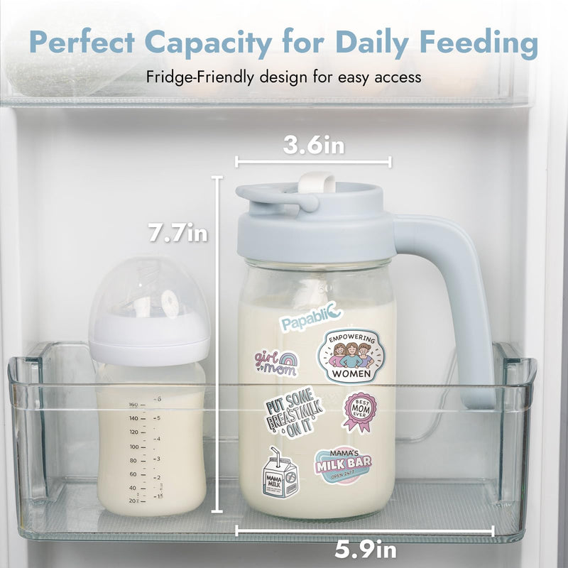 Papablic Alcohol Test Strips for Breastmilk & Glass Breastmilk Pitcher