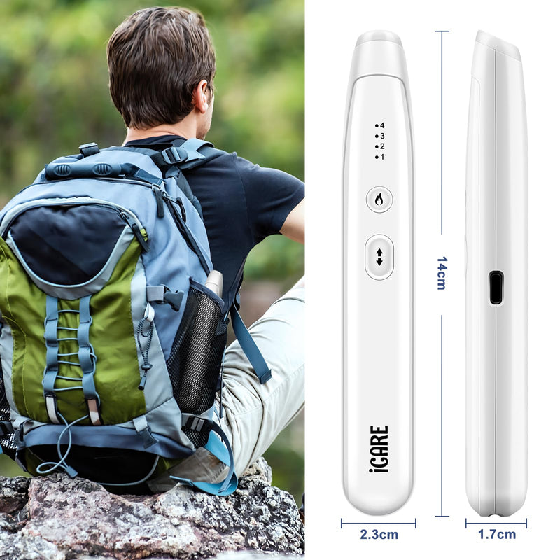 [Australia] - ICARE insect bite healer, mosquito bite heat pen, electric bite healer for quick relief, chemical-free insect bite pen, electric bite healer, 4 levels of heat regulation, white 