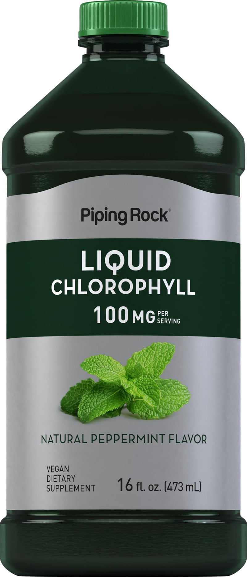 [Australia] - Piping Rock Chlorophyll Liquid Drops 100mg | 16 oz | Natural Peppermint Flavor | Vegetarian, Non-GMO, and Gluten Free Formula 