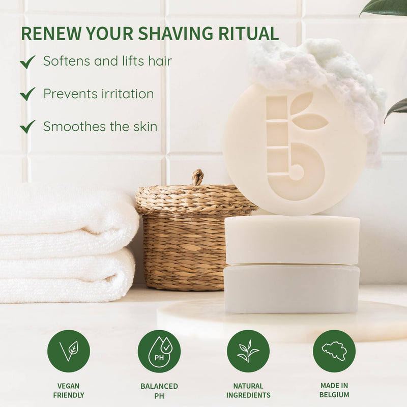 [Australia] - Bambaw | Shaving soap for women | 80g | Shaving soap with apricot oil & vitamin E | Shaving soap in one piece for all skin types | Shaving soap women | Vegan soap apricot 