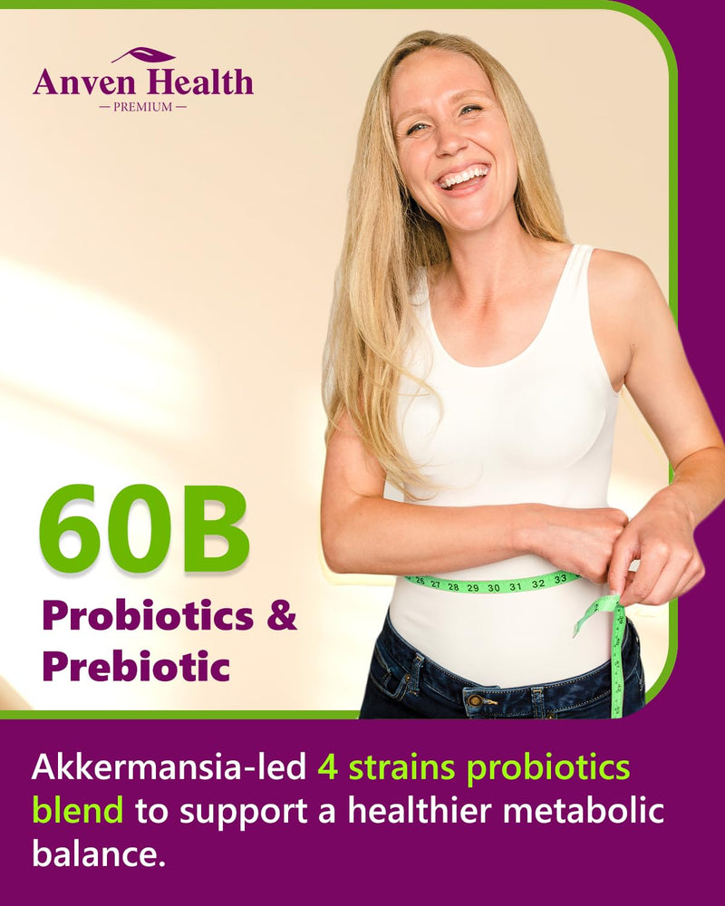 Menopause Relief Probiotics Akkermansia Hot Flashes 60 Caps | Prebiotic, Vitamin D & E, Hormone Balance, Metabolism, Gut Health, Hot Flashes & Night Sweats, Non-GMO, 60 Caps 60 Count (Pack of 1) Akk Menopause