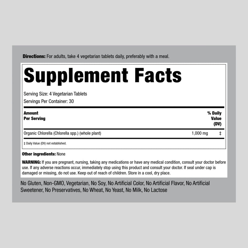 [Australia] - Piping Rock Chlorella | 1000mg | 120 Tablets | Blue-Green Algae | Broken Cell Wall Organic | Non-GMO, Gluten Free Supplement 