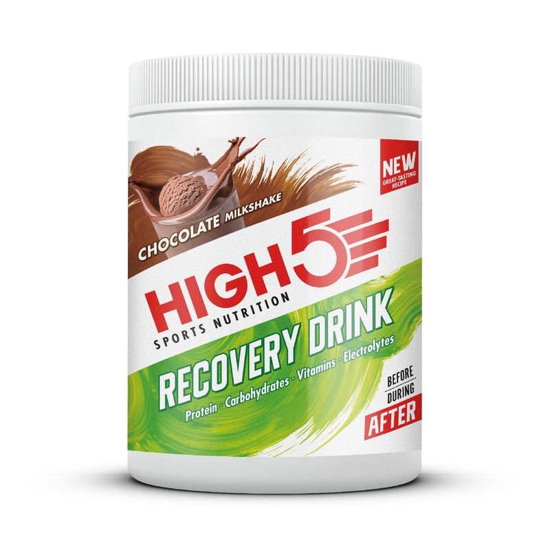 HIGH5 Recovery Drink - Carbohydrate and Whey Protein Powder (20g) for Muscle Recovery with Electrolytes Powder - Fast-Absorbing Post Workout Shake (Chocolate Milkshake, 450g - 9 Servings) Chocolate 450 g