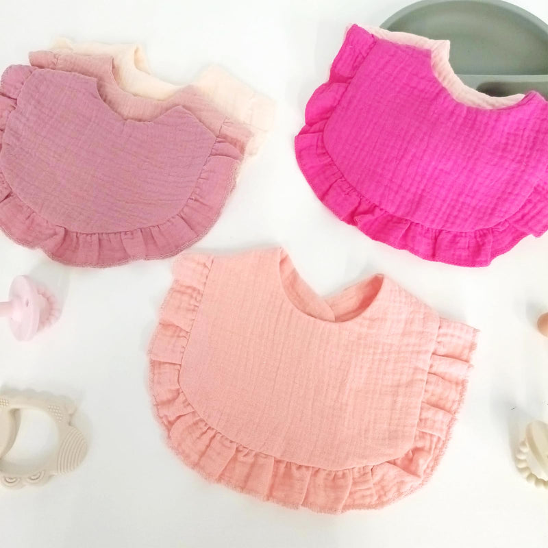 [Australia] - Muslin Baby Bibs for Baby Girls, Muslin Bibs Drool Bandana Bibs Cranberry 