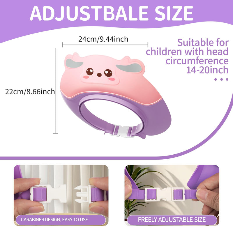 [Australia] - Baby Shower Cap Shield for Kids Soft Silicone Adjustable 1-10 Years Old Cartoon Deer Shower Cap for Kids Toddler Shower Cap Shield Makes the Kids Bath More Fun Pink 