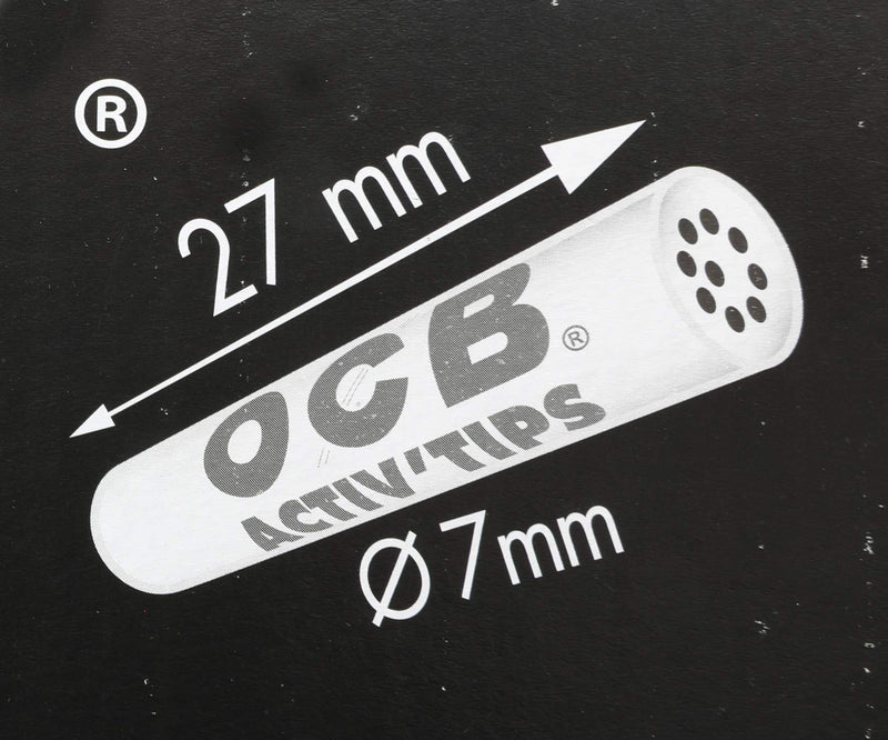 [Australia] - 50 OCB Virgin slim 7mm activated Charcoal filters ACTIV'TIPS with ceramic caps 