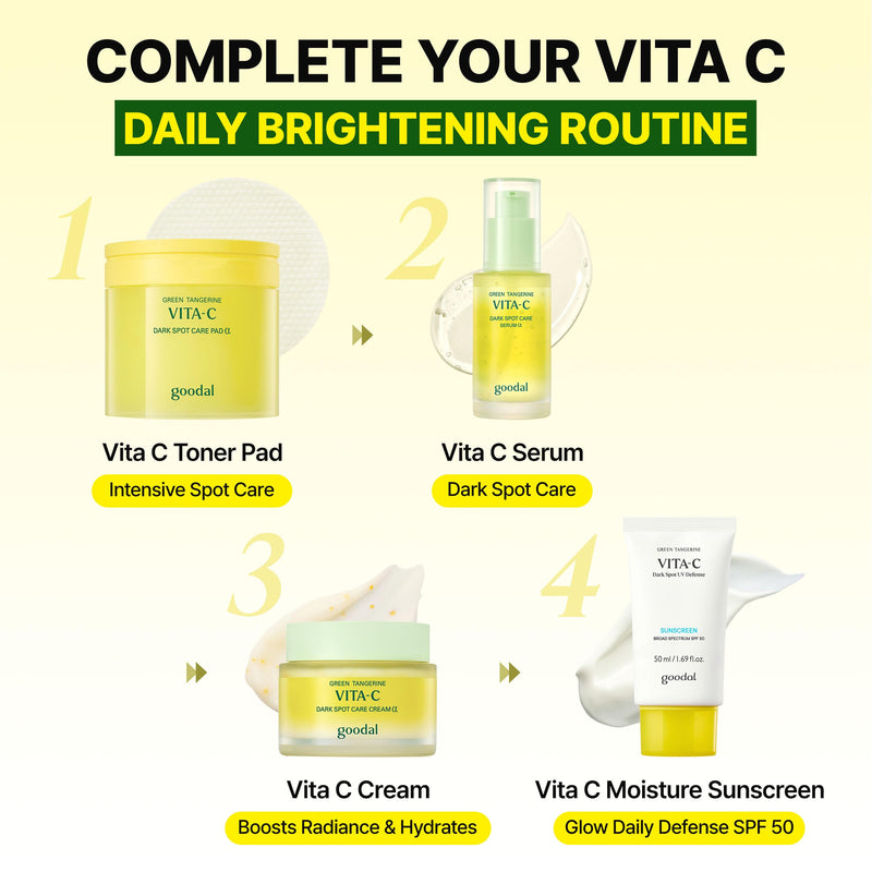 GOODAL Green Tangerine Vitamin C Cream [Advanced Ver.] – Vitamin C Cream with 5% Niacinamide | Fades Dark Spots, Boosts Radiance & Hydrates | Korean Skincare 1.69oz / 50ml Green Tangerine [Advanced]