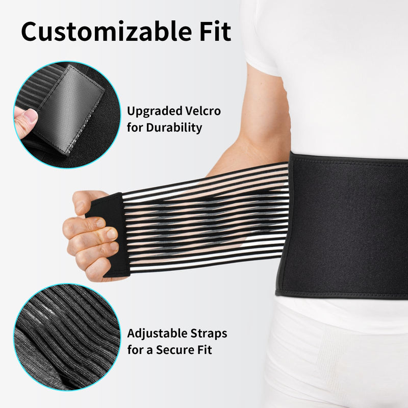 AllyFlex Sports® Back Brace Lower Back Pain Relief - Back Brace for Women and Men Under Clothes Lower Lumbar Support to Improve Posture - L Large (Pack of 1)