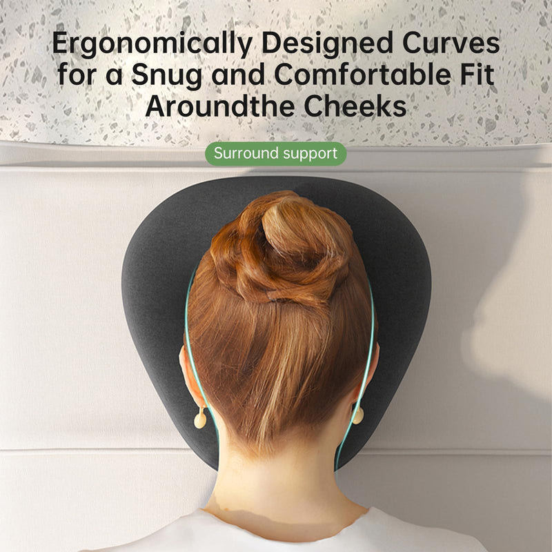 [Australia] - Face Down Pillow for Massage - Headrest Face Pillow for Bed, Stomach Sleeping, Prone Sleepers, Post-Eye Surgery Recovery, and Beach Tanning. Black 