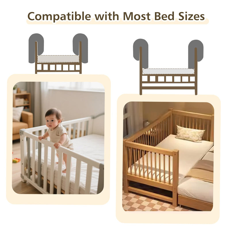 [Australia] - Toddlers' Bed Rail Bumpers – Extra Height Bed Rail Protector, Washable Cover, Anti-Collision, Fits Cribs,Toddler, Bunk & Loft Beds, 2.3 Ft, 1-Pack 