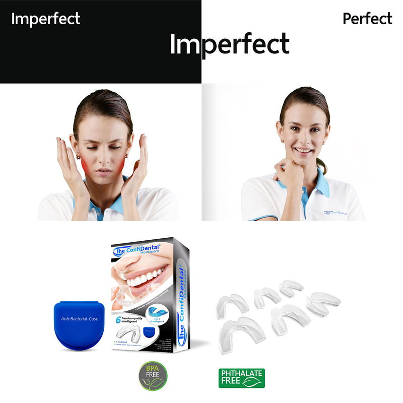 [Australia] - Pack of 6 Moldable Mouth Guard for Teeth Grinding Clenching Bruxism, Sport Athletic, Whitening Tray 7 Piece Set Old Black 