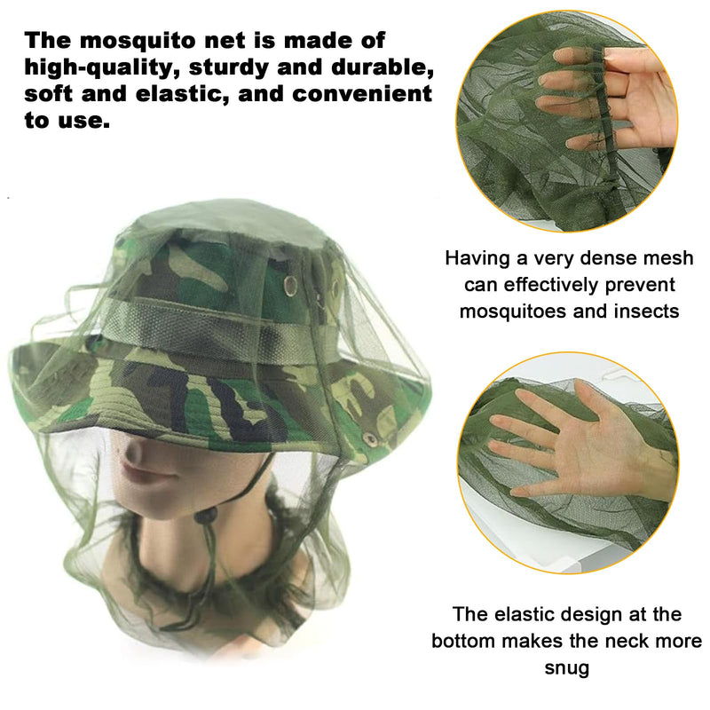 [Australia] - Pack of 2 mosquito net heads, green mosquito net head, mosquito protection with 2 carrying bags, mosquito protection head net, mosquito net hat for face protection, hiking, outdoor fishing, anti-mosquito, bee bug 