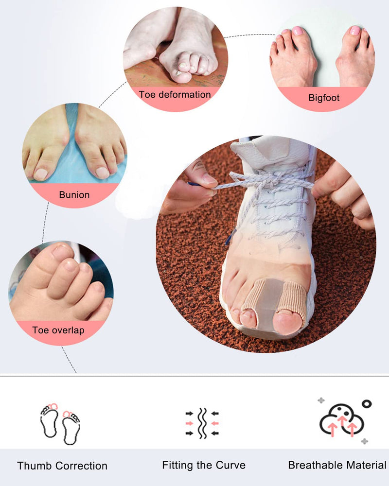 [Australia] - Bunion Toe Separators for Overlapping Toes Women Men, Gel Toe Spacers Bunion Corrector with 2 Loops for feet, Hammer Toe Straightener(2PC) 2pc 
