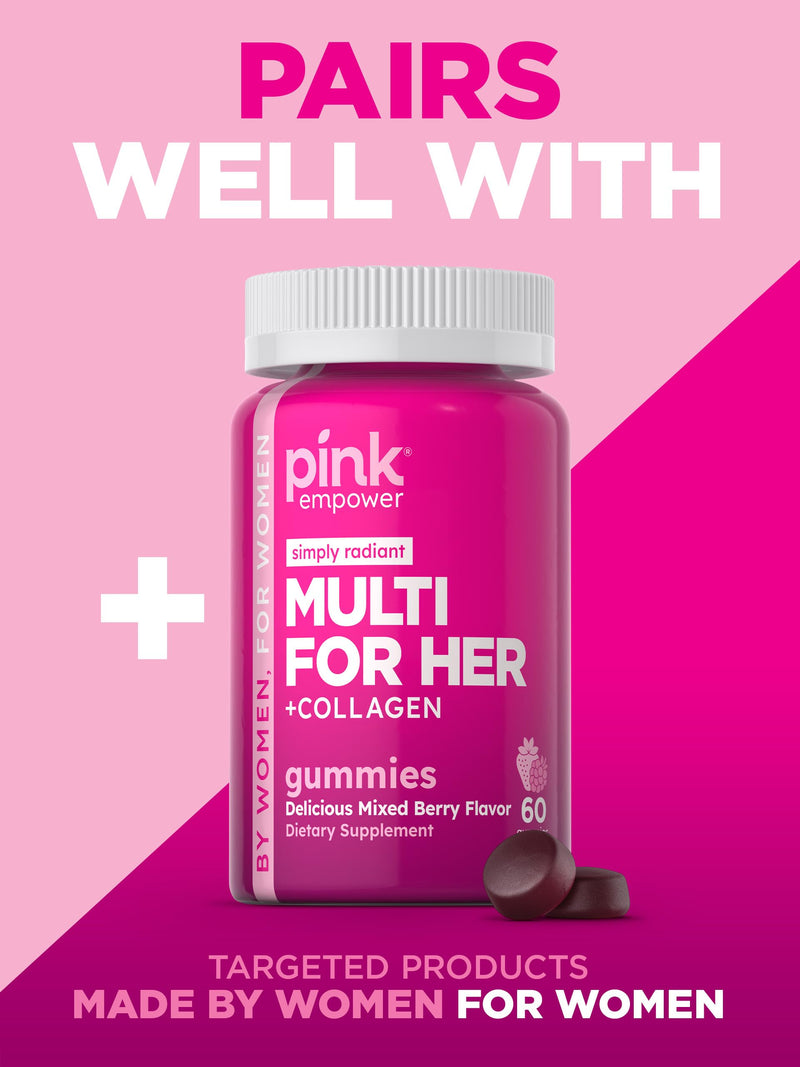 PINK Biotin Gummies for Women | 2,500 mcg | 60 Count | Vitamin for Hair, Skin and Nails | Fruit Flavor | Non-GMO & Gluten Free