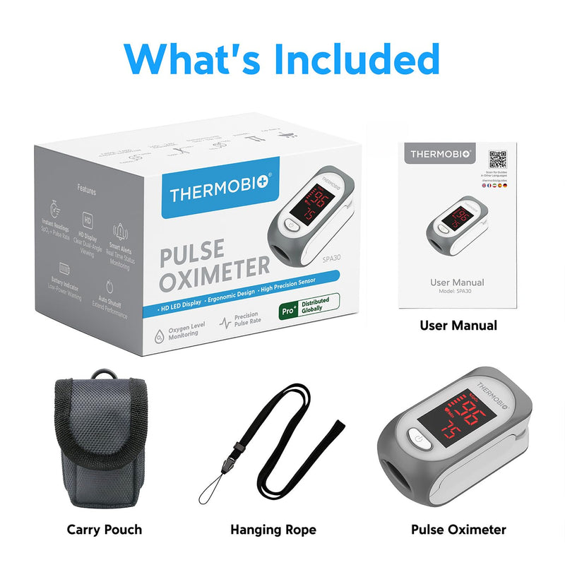 [Australia] - Fingertip Pulse Oximeter SPA30, Blood Oxygen Saturation Monitor, Fast SpO2 Reading Oxygen Meter with Clear OLED Screen 