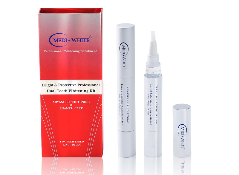 Professional Teeth Whitening Kit with Teeth Whitener Pen & Remineralization Gel Pen for Sensitive Teeth, On-The-go whitening Applicator, Whitening Pen for Stain Removal, Travel-Friendly