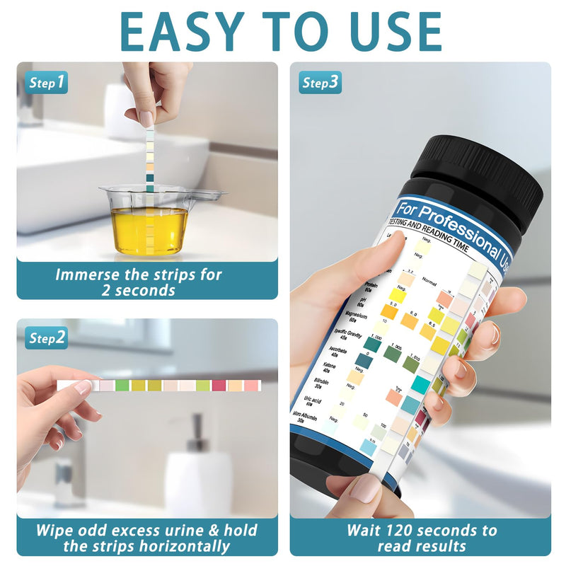 [Australia] - 12-Panel UTI Test Strips Kits for Urinalysis 100ct, Women Urine Treatment & Prevention at Home, URS Testing Kit for Kidney, Liver, UTI, Keto Diet, Ketosis, Hydration, Proteinuria, & More 