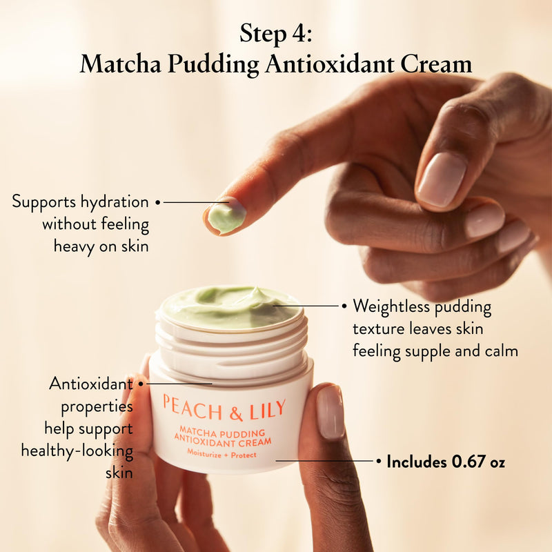 [Australia] - Peach & Lily - Glass Skin Discovery Kit (4 Products) - 1 Cleanser, 1 Essence, 1 Serum & 1 Cream - Skin Care Set - Acne Routine - Travel Essentials - Self Care - Vegan & Cruelty Free - Korean Beauty 