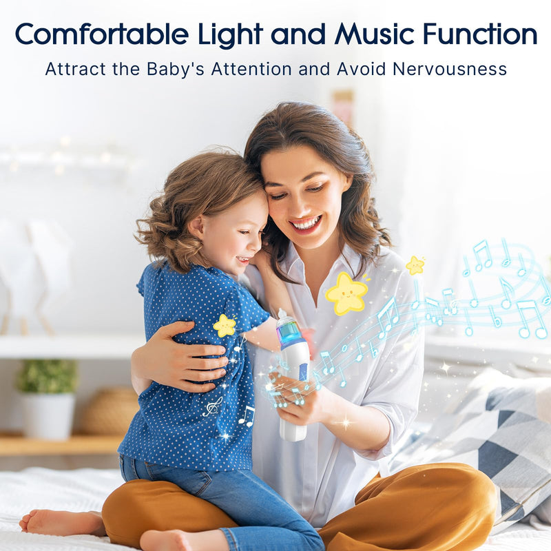 [Australia] - Electric Nasal Aspirator for Baby, Nose Aspirator for Toddlers, Rechargeable Baby Nose Sucker, Nose Cleaner with 3 Silicone Tips, 5 Suction Levels, Music and Light Soothing FunctionÔºåBlue Blue 