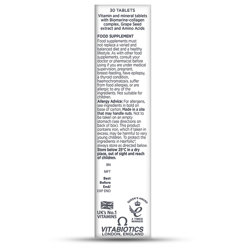 Hairfollic Her for Women, 30 Tablets, Vitabiotics 30 count (Pack of 1) Original For Women