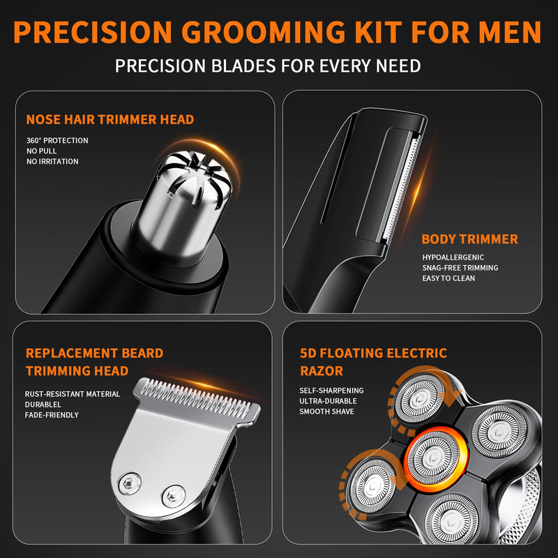 [Australia] - Head Shavers Bald Men& Manscape Body Hair Trimmer Kit,Waterproof Head Shaver for Bald Men with Body Hair Trimmer for Groin/Pubic/Balls, USB-C Rechargeable with LED Display 
