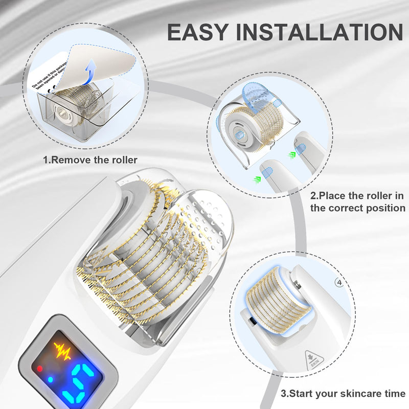 Bioroller G5 Derma Roller Microneedle Roller 0.25mm Micro Needling 540 Titanium Microneedling Skincare Tools for Man & Women