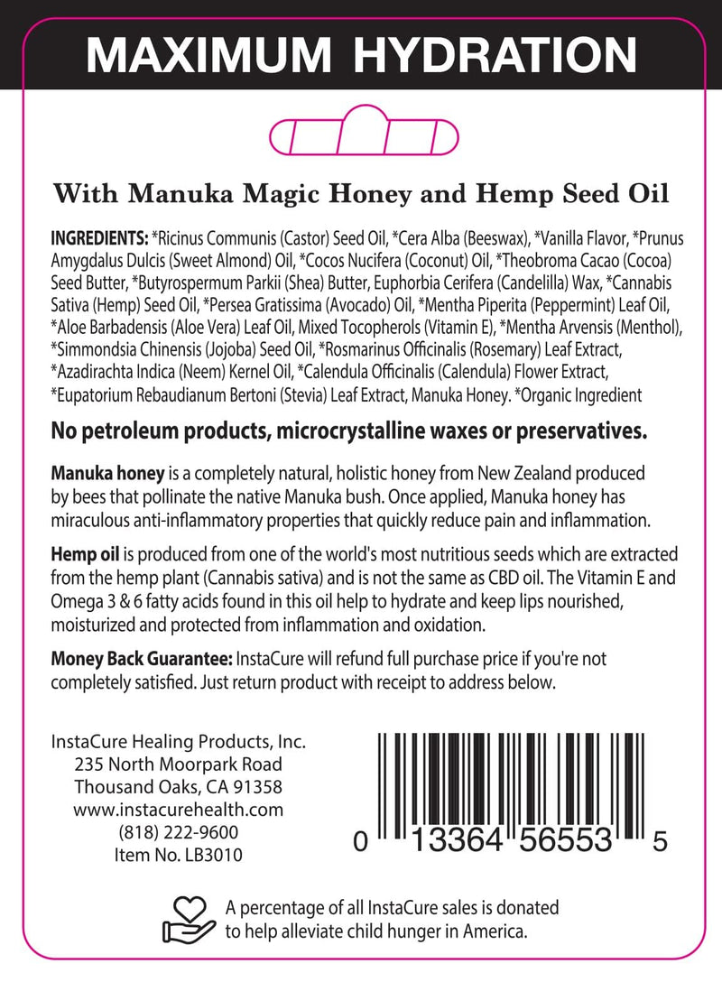 Ultra-Moisturizing Lip Revival Balm. Fast, Soothing Relief & Repair for Cracked, Dry Chapped Lips with Manuka Honey & Vitamin E. Cooling Sweet Vanilla Mint (2 Pack) Peppermint/Vanilla