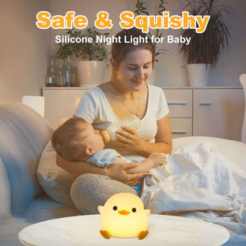 [Australia] - Duck Night Light, Cute Dodo Duck Lamp, Rechargeable Dimmable Nightlight, Silicone LED Bedside Lamp Nursery Nightlight with 20 Minutes Timer and Touch-Sensitive for Bedrooms, Living Room A - DoDo Duck 