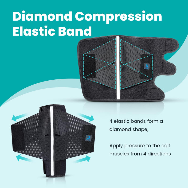 [Australia] - Calf bandage muscle fiber tear, compression bandage calves for men and women, adjustable calf support with elastic band, for varicose veins, calf strain, swelling, cramps, calf pain relief-L/XL L/XL 