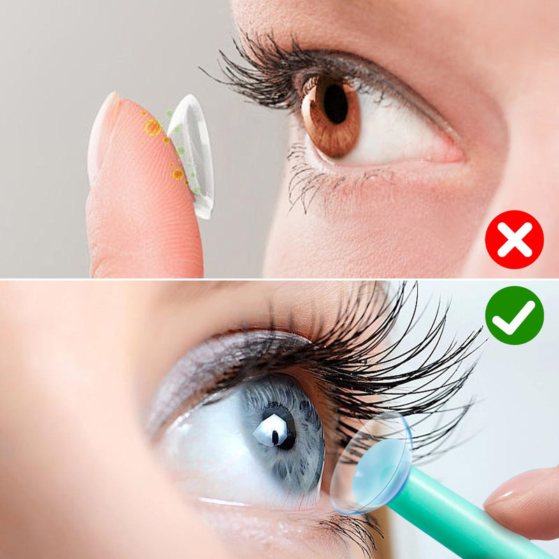 [Australia] - Hard Contact Lens Remover Tool Set, Silicone Suction Sticks for RGP and OK Lenses, 6pcs, for Travel & Daily Use with Storage Cases Multi-color (blue, Pink, Mint Green, White) 
