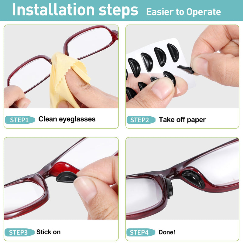[Australia] - Eyeglass Nose Pads - Grip Added, Upgraded Soft Silicone Adhesive Glasses Nose Pad, Anti-Slip Nose Pads for Glasses Full Plastic Frames Sunglasses (5 Clear Pairs) 