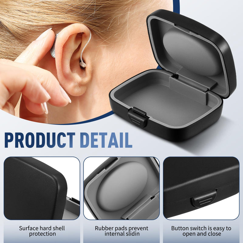 TOYANDONA Hearing Aid Case - Hearing Aid Protection Storage Box, Portable Compact Carrying Box, Shockproof & Water-resistant Organizer for Seniors And Active Users Daily & Travel Use