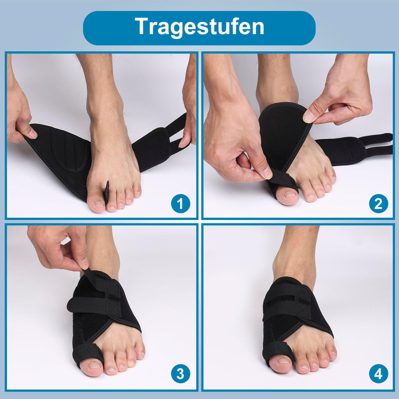 [Australia] - Hallux Valgus Correction Splint for Relieving Big Toe Pain and Aligning the Toes Hallux Valgus Bandage for Men and Women Protecting the Big Toe (Black, Right) Black 