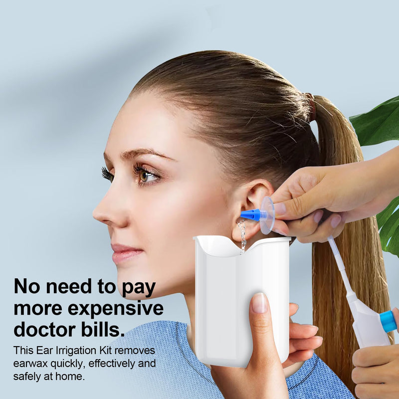 [Australia] - Ear Wax Removal Kit, Ear Cleaning Kits Manual Safe Ear Irrigation Flushing System, Effective Ear Cleaner Earwax Removal Kit, Ear Wax Removal Tool with Ear Basin and 10 Ear Tips 
