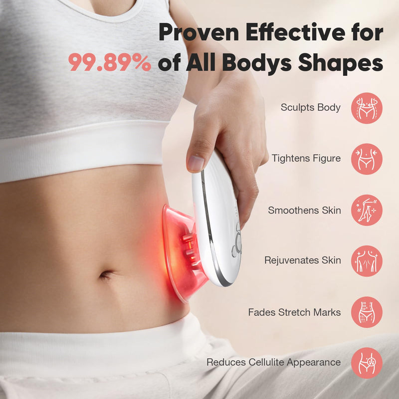 3-in-1 Electric Cellulite Massager, 3-in-1 Body Sculpting Machine for Stomach, Waist, Arms, Legs, Handheld Adjustable Cellulite Massage Tool, Skin Tightening Tool for Women and Men, White