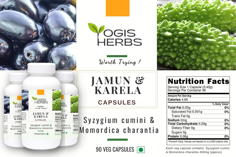 [Australia] - Jamun & karela Capsules (Syzygium cumini & Momordica charantia) for Healthy Metabolism Support – 90 Veg Capsules 