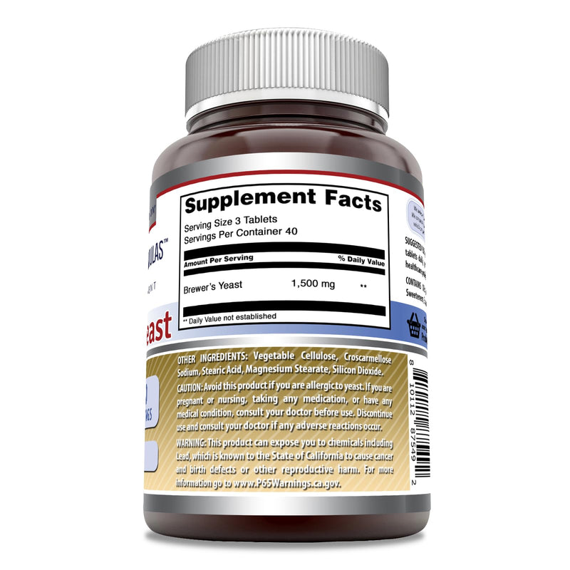 [Australia] - Amazing Formulas Brewers Yeast Supplement | 1500 Mg Per Serving | 120 Tablets | Non-GMO | Gluten Free | Made in USA 120 Count 