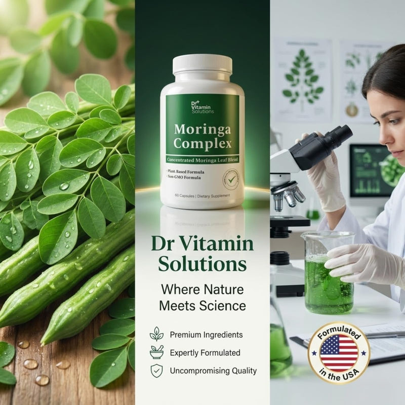 Moringa Capsules 3-in-1 Leaf Extract for Energy and Immune Support | Moringa Oleifera Leaf Powder, 10:1 and 20:1 Extracts, Superfood, 60 Capsules, 60 Day Supply, Vegan, Non-GMO, Made in USA