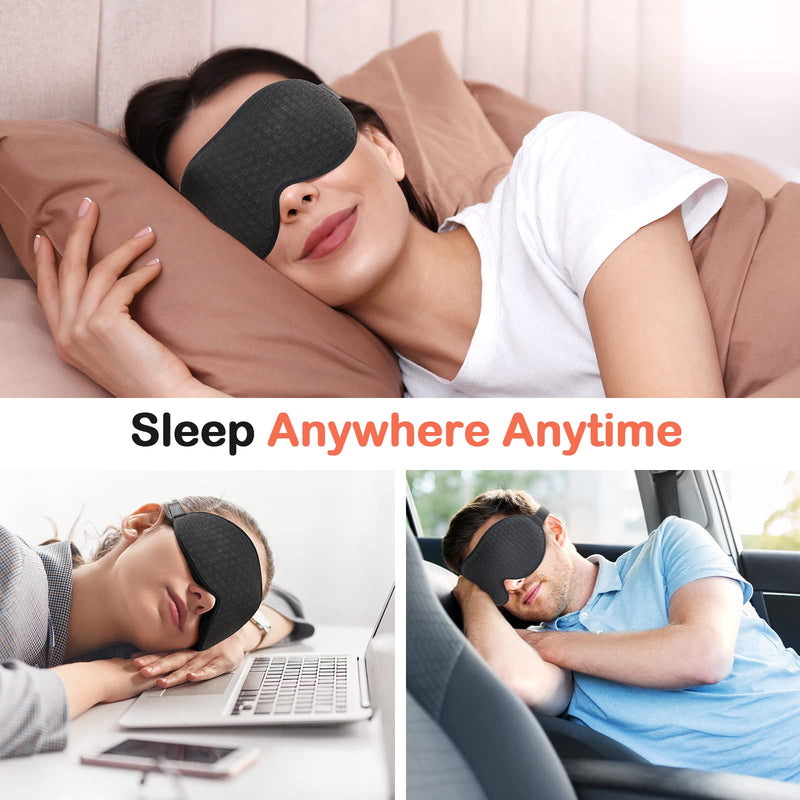 [Australia] - INNELO 3D Contoured Sleep Mask for Side Sleepers, 100% Light Blocking Sleeping Mask for Men & Women, Soft, No Pressure on Eyes, Airplane Blindfold for Travel, Night Eye Cover for Nap, Yoga, Black 