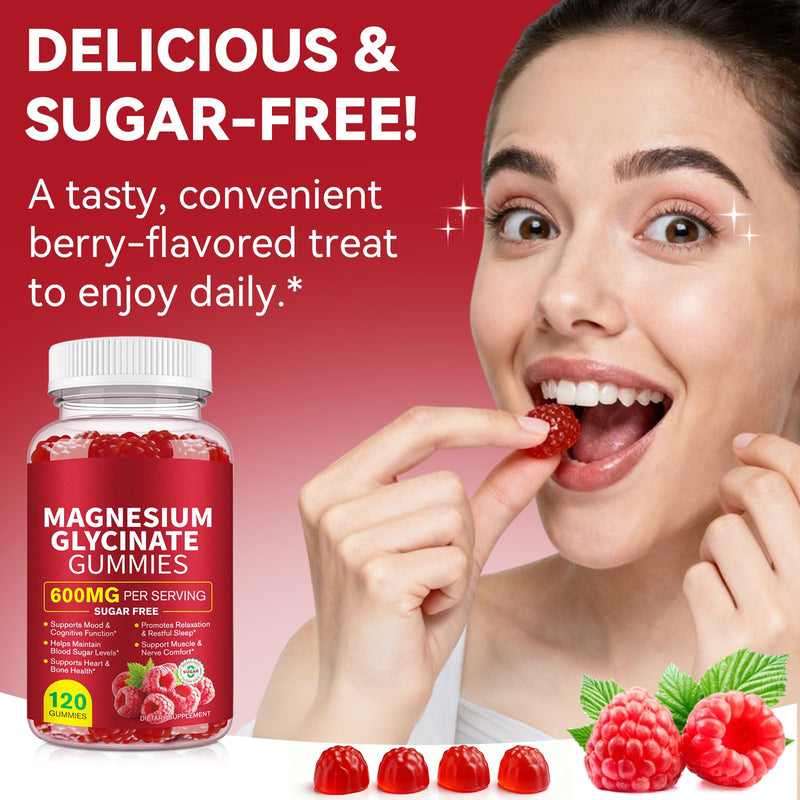 120 Count Magnesium Glycinate Gummies, for Women,Men and Kids,Health Supplement for Sleep Support, Relaxation & Muscle Function, High Absorption Magnesium Citrate Alternative