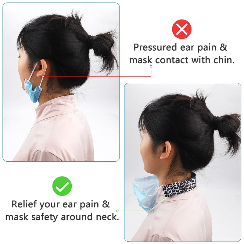 [Australia] - Neoprene Face Mask Ear Savers, Comfortable Mask Extender for Relief Ear Pain, Cute Mask Extender Strap, Adjustable Reusable Lightweight Mask Holder with Magic Hook Tape for Teens & Adult. Black Set 