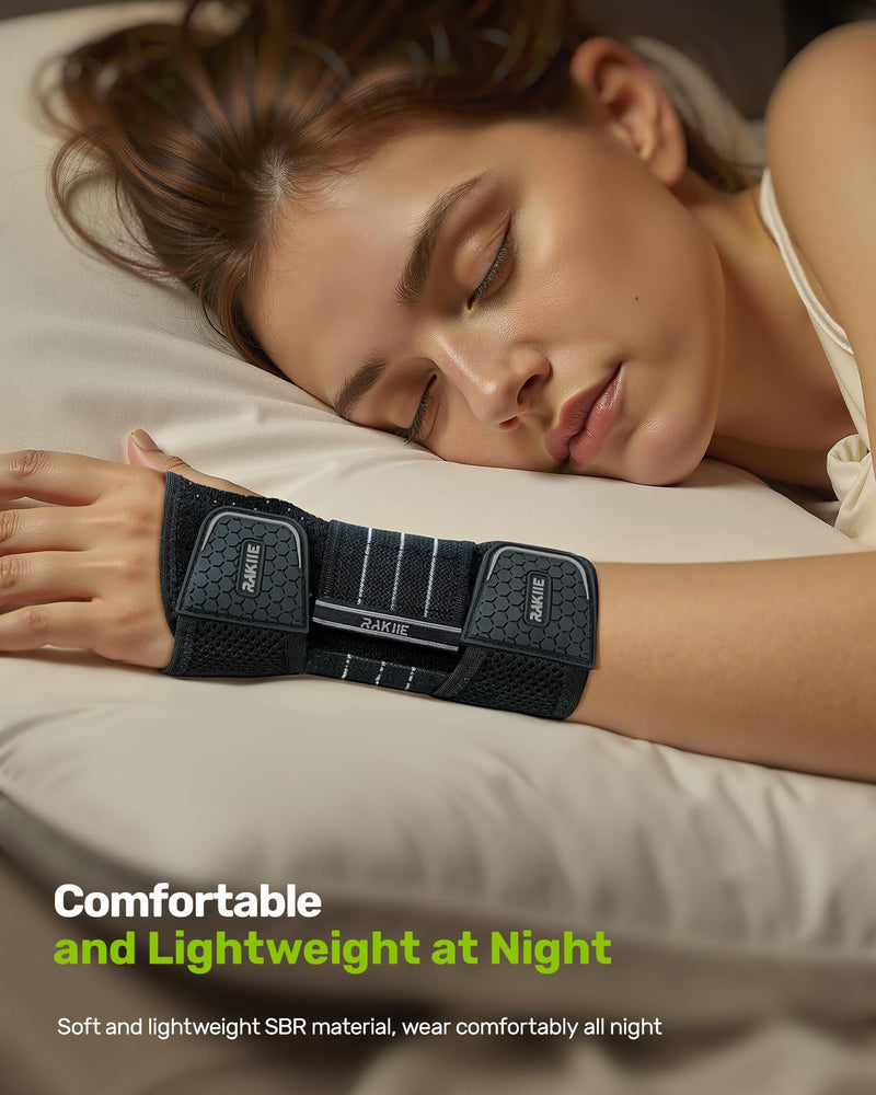 [Australia] - Carpal Tunnel Wrist Brace, Night Wrist Support No Pressure on Thumb, Lightweight Hand Brace for Sleeping Work, Splint Stabilizer Pain Relief for Sprain Arthritis, Gray Right Hand, Size M Medium 