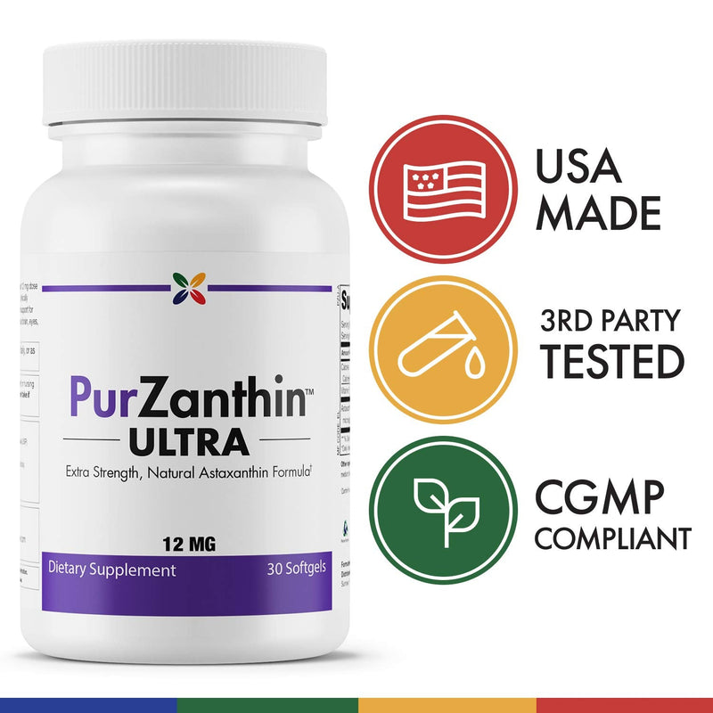 [Australia] - Stop Aging Now PurZanthin Ultra Natural Astaxanthin 12 MG Softgels (1 Pack) 