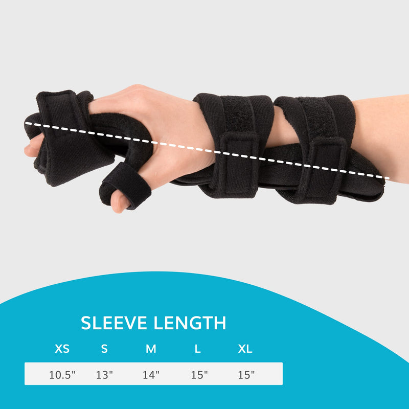 BraceAbility Soft Resting Hand Splint - Stroke Brace Right or Left Hand Immobilizer for Finger Contractures, Post-Surgery Recovery, Carpal Tunnel Syndrome, Ulnar Nerve Damage Relief (S - Right) Small Right
