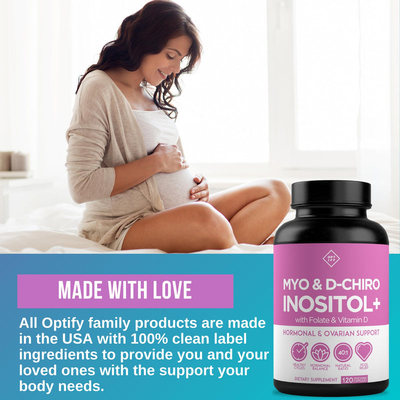 [Australia] - Premium Inositol Supplement - Myo-Inositol and D-Chiro Inositol Plus Folate and Vitamin D - Ideal 40:1 Ratio - Hormone Balance & Healthy Ovarian Support for Women - Vitamin B8-30 Day Supply 120 Count (Pack of 1) 