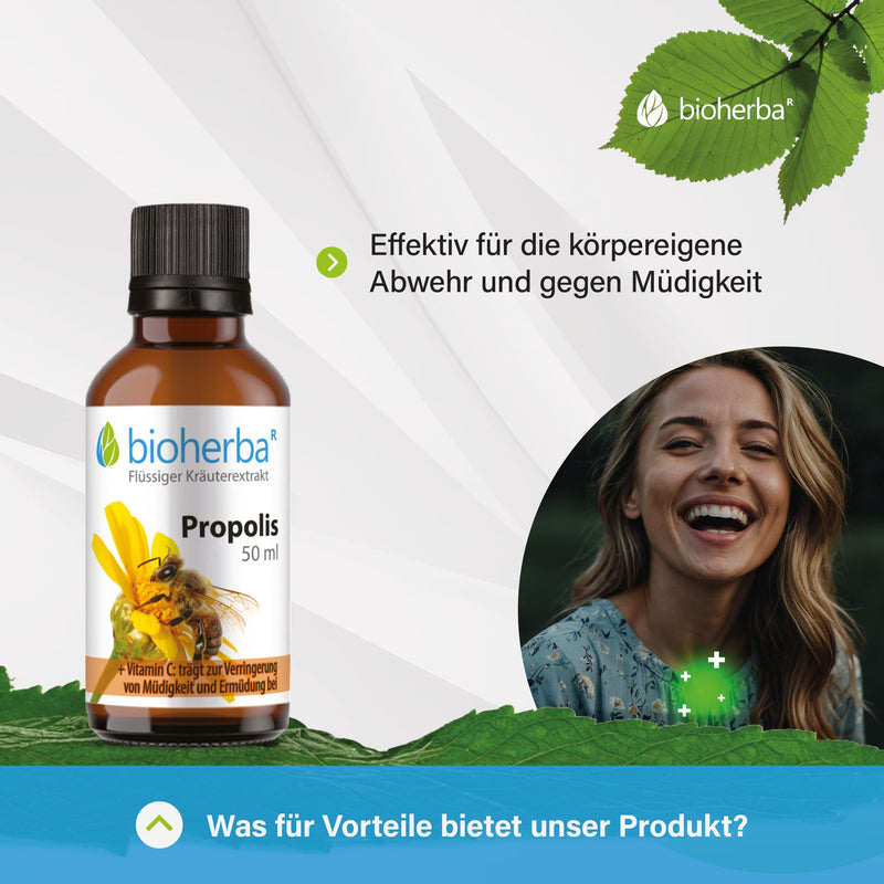 [Australia] - BIOHERBA Propolis drops, pure propolis extract, tincture 50 ml without alcohol with vitamin C - strengthens resistance, reduces fatigue, ideal for the immune system, natural & pure PZN 17187037 1 piece 