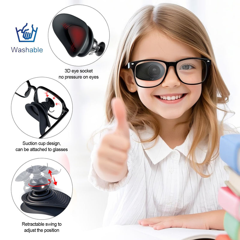 [Australia] - Medical Glasses Eye Patch‚Äì3D Eye Contour Design for a Comfortable fit, Adjustable Made of Soft, Skin-Friendly Silicone, Universal for Left/Right Eye‚Äìfor Kids & Adults Amblyopia, Strabismus 