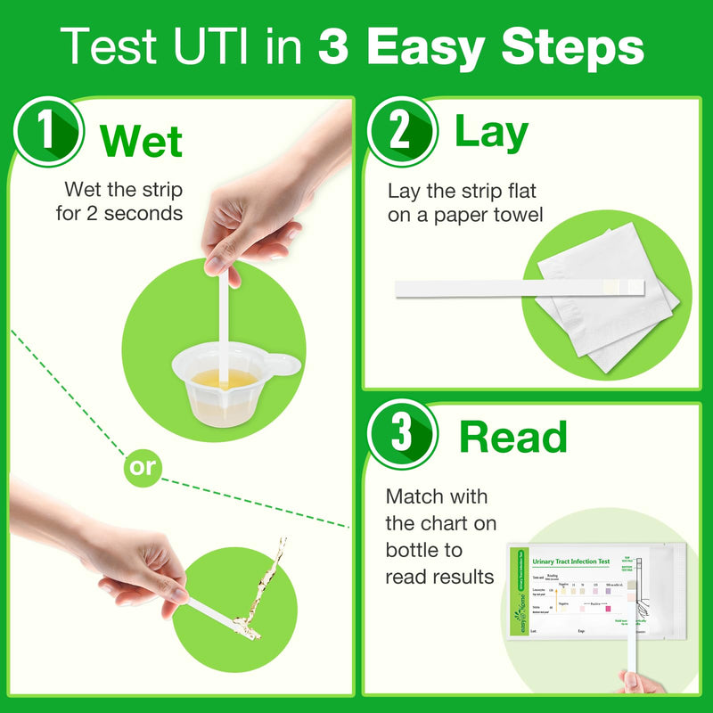 Easy@Home 20 Individual Pouches Urinary Tract Infection FSA Eligible Test Strips (UTI Test Strips) Monitor Bladder or Urinary Tract Issues by Testing Urine, 20 Tests/Box-FDA Cleared (UTI-20P) | Individual Packing Urinary Tract Infection Test Strips Mon...