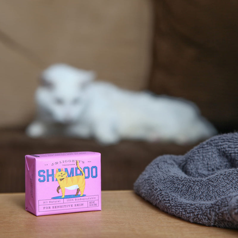J·R·LIGGETT'S Cat Hair Shampoo Bar Great for Sensitive Skin | Relieves Dry, Itchy Skin | Hypoallergenic Formula and Biodegradable | 100% Detergent-Free, 100% Ecologically Correct, Non-GMO, 3.5 oz. Cat Shampoo Bar - PawsPlanet Australia