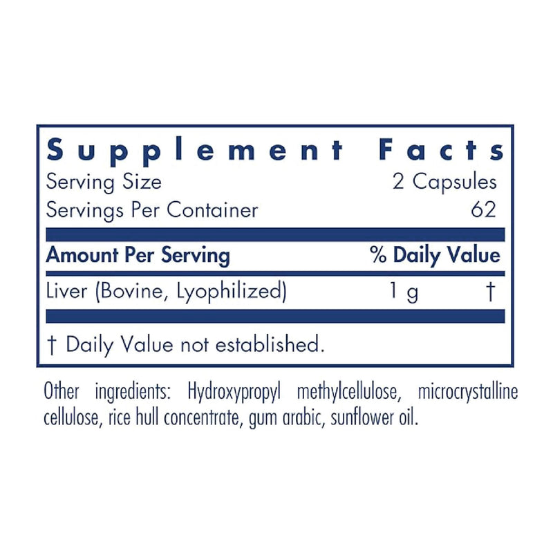[Australia] - Allergy Research Group Beef Liver Supplement - Beef Liver Capsules 1000mg, Liver Function Support, Natural Glandular, Beef Liver Vitamins, 125 Count 